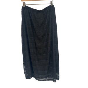Metro Wear Laser Cut Black Lace Skirt size  3X Plus elastic waist new